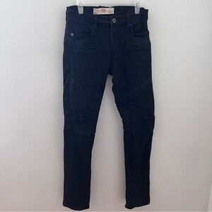 Vintage Parasuco black Jeans Women size 30 Medium rise denim moto style slim fit